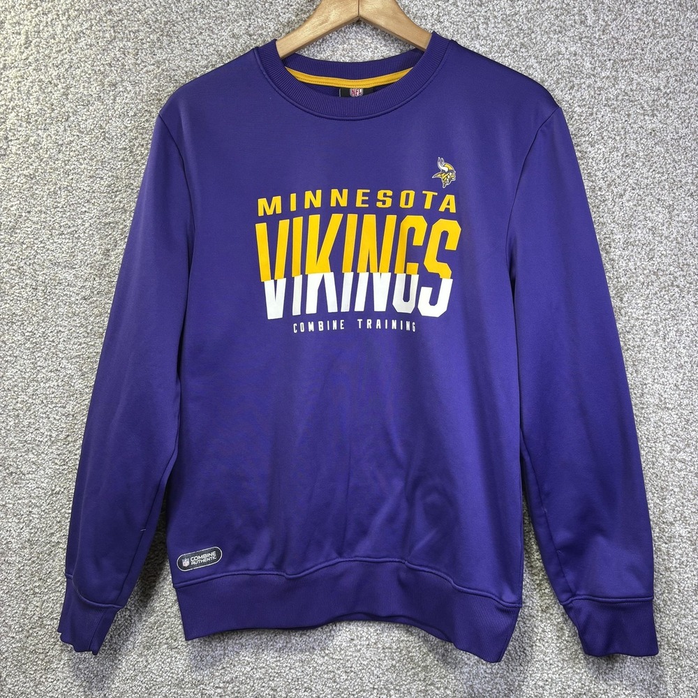 New Era NFL Minnesota Vikings Combine Training Sweatshirt Mens Medium Purple